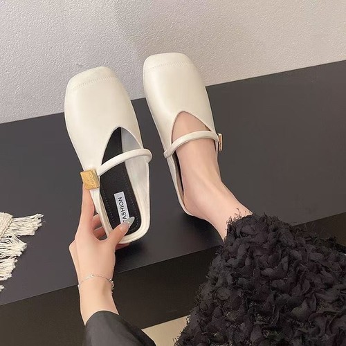 NEW FLAT HEEL SHOES / WS-0161 - COLOR WHITE