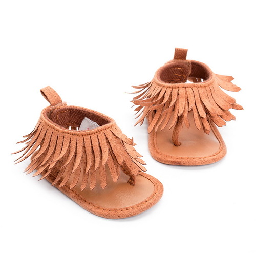 FLIP-FLOP TASSEL SANDALS / BB-0031 - Color : Khaki Size : 2 / Length 11.8cm