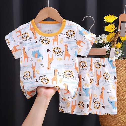 TWO PIECE COTTON T-SHIRT AND SHORT / BB-0103 - COLOR MIX