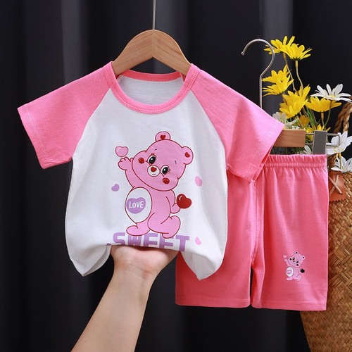 TWO PIECE COTTON T-SHIRT AND SHORT / BB-0106 - COLOR PINK