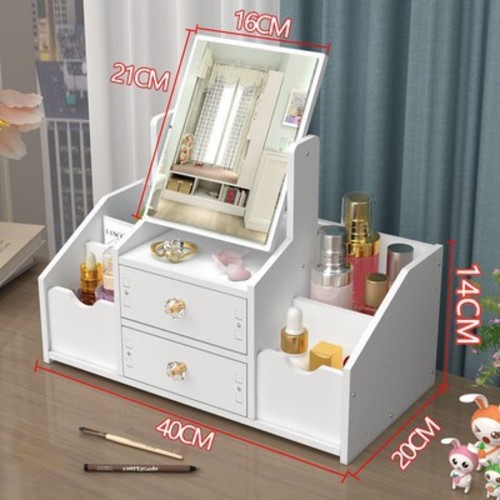 DESKTOP DRAWER STORAGE BOX / FR-0010 - Color : Extra large square makeup mirror
