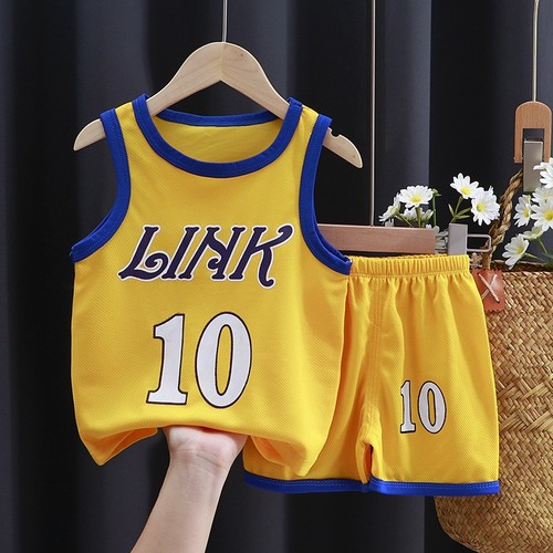 TWO PIECE SET BABY BASKETBALL JERSEY / BB-0120 - COLOR YELLOW