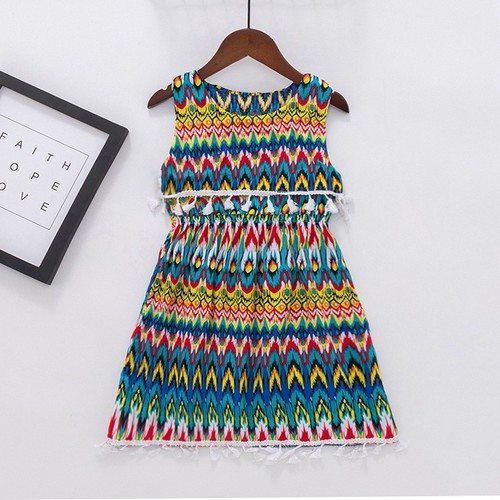 ETHNIC STYLE GIRLS DRESS / BB-0271 - COLOR MIX SIZE 100-110CM