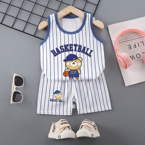 TWO PIECE CHILDREN'S SUMMER WEAR / BB-0128 - COLOR WHITE STRIPE