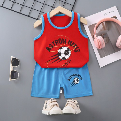TWO PIECE CHILDREN'S SUMMER WEAR / BB-0130 - COLOR RED AND BLUE