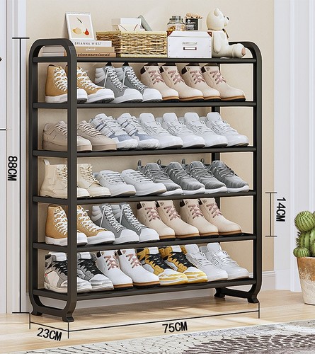 MULTI-LAYER SHOE RACK / HM-0192 - Color : 6 layers 75cm-Black