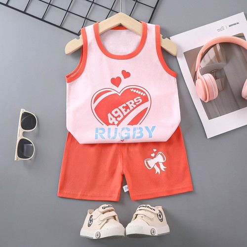 TWO PIECE CHILDREN'S SUMMER WEAR / BB-0133 - COLOR ORANGE