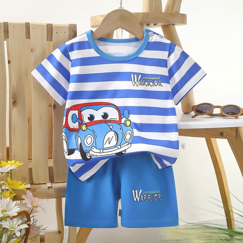 TWO PIECE T-SHIRT AND SHORT FOR CHILDREN / BB-0139 - COLOR BLUE STRIPE