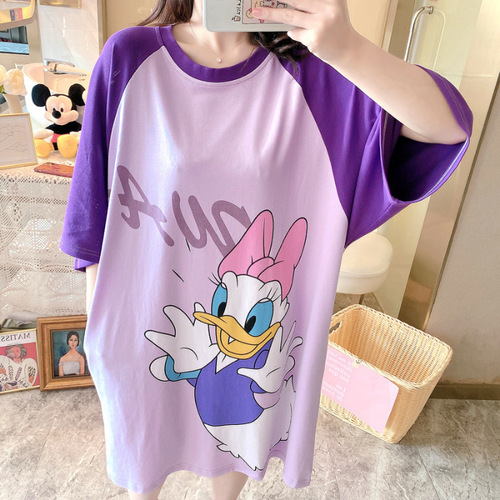 NIGHTDRESS / WD-0320 - Color : Purple Daisy zd-806-38# Size : One Size