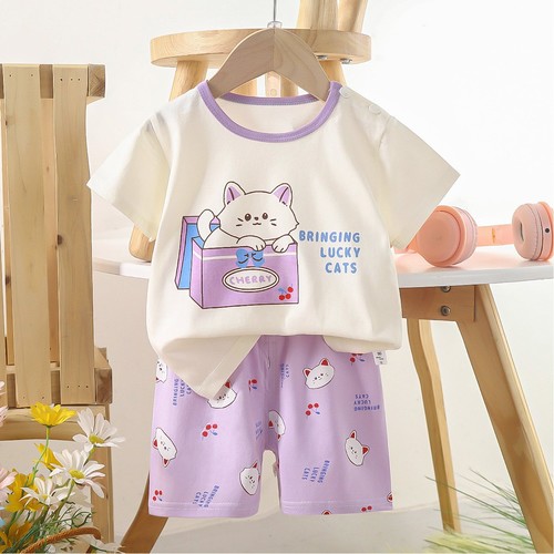 TWO PIECE T-SHIRT AND SHORT FOR CHILDREN / BB-0145 - COLOR PURPLE