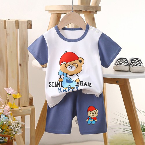 TWO PIECE T-SHIRT AND SHORT FOR CHILDREN / BB-0148 - COLOR BLUE AND WHITE SIZE 90CM
