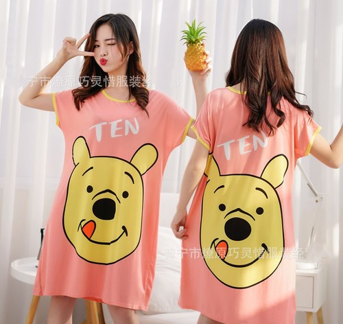 NIGHTDRESS / WD-0324 - Color : Pink Winnie the Pooh zd-806-41# Size : One Size