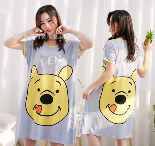NIGHTDRESS / WD-0328 - Color : Blue Winnie the Pooh zd-806-42# Size : One Size