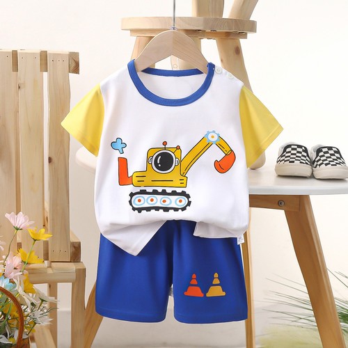 TWO PIECE T-SHIRT AND SHORT FOR CHILDREN / BB-0156 - COLOR WHITE AND BLUE SIZE 90CM