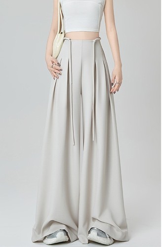 HIGH WAIST LOOSE WIDE LEG PANTS / WD-0276 - COLOR APRICOT