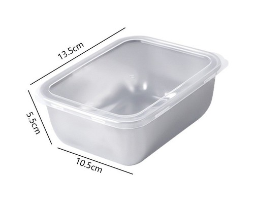 STAINLESS STEAL FOOD STORAGE WITH COVER / KN-0159 - 600ML SATINLESS STEAL