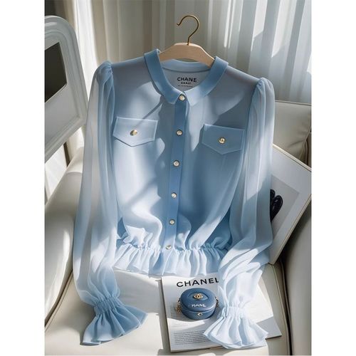 LONG-SLEEVED SHIRT / WD-0353 - Color : Blue Size : XS, S, L