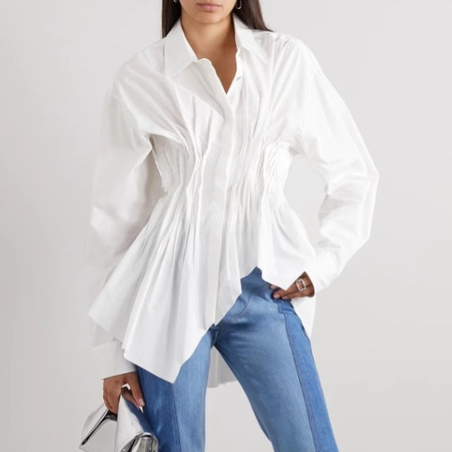 WAIST-HUGGING TOP / WD-0026 - Color : White Size : M, L