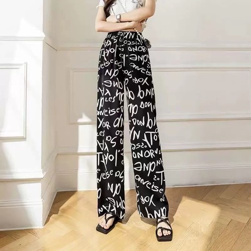 TIE-DYED LOOSE WIDE -LEG PANTS / WD-0178 - ONE SIZE