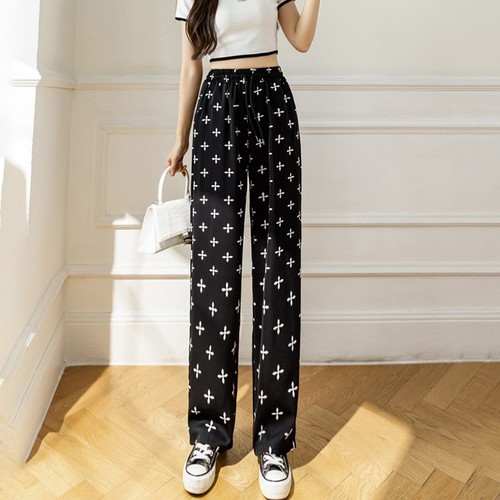 TIE-DYED LOOSE WIDE -LEG PANTS / WD-0180 - ONE SIZE