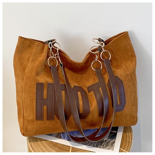 WOMEN'S CANVAS TOTE BAG / BG-0065 - COLOR DARK BROWN
