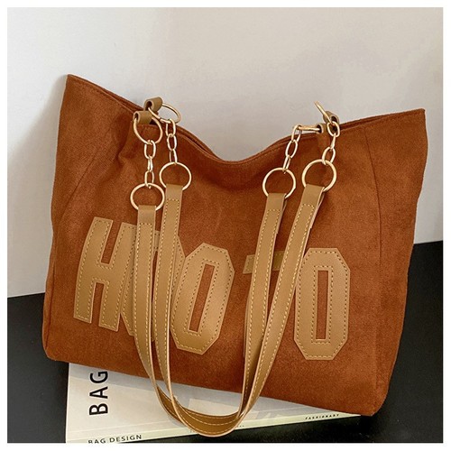 WOMEN'S CANVAS TOTE BAG / BG-0066 - COLOR BROWN