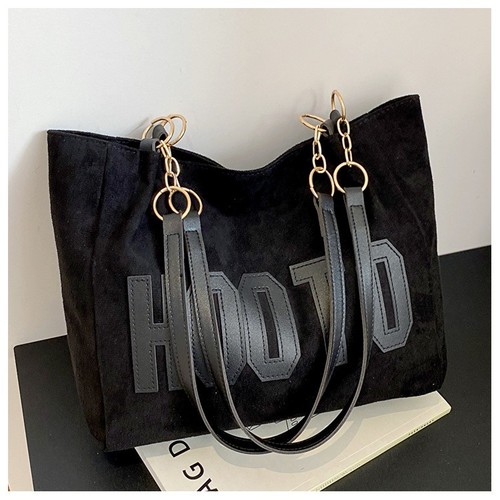 WOMEN'S CANVAS TOTE BAG / BG-0067 - COLOR BLACK