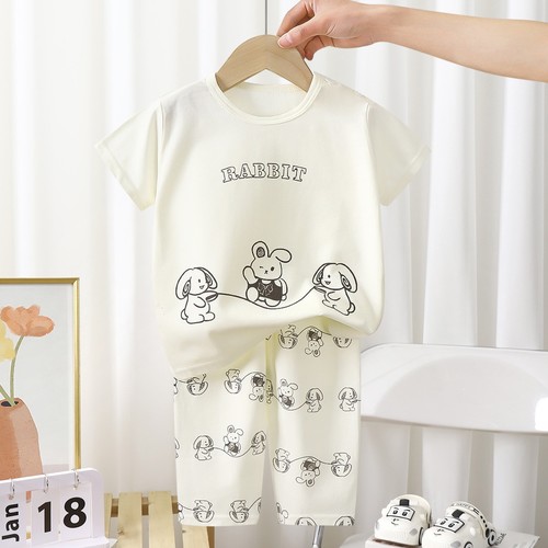 TWO PIECE T-SHIRT AND PAJAMA FOR CHILDREN / BB-0171 - COLOR WHITE