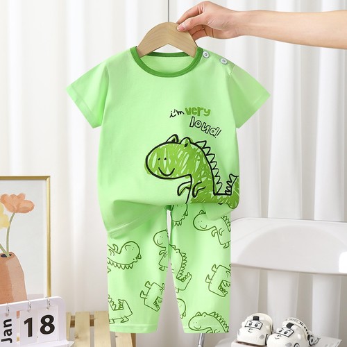TWO PIECE T-SHIRT AND PAJAMA FOR CHILDREN / BB-0175 - COLOR GREEN
