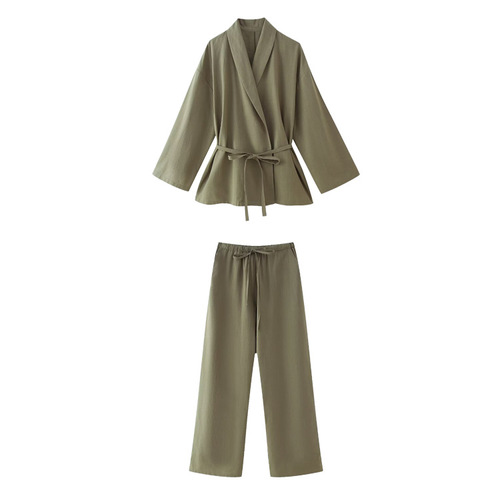 KIMONO-STYLE SUIT / WD-0193 - Color : Green suit Size : L