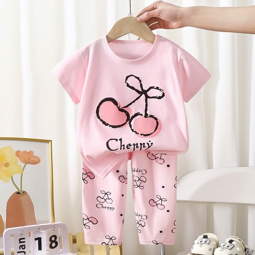 TWO PIECE T-SHIRT AND PAJAMA FOR CHILDREN / BB-0180 - COLOR PINK