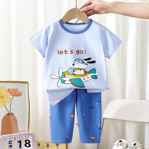 TWO PIECE T-SHIRT AND PAJAMA FOR CHILDREN / BB-0181 - COLOR BLUE