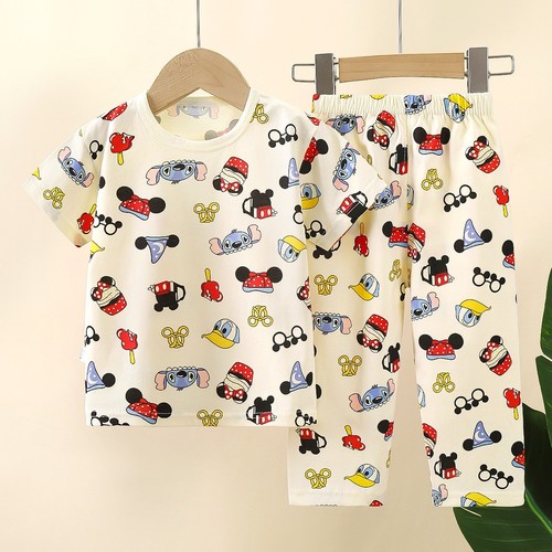 TWO PIECE T-SHIRT AND PAJAMA FOR CHILDREN / BB-0186 - COLOR MIX