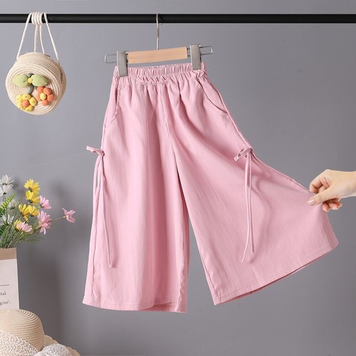 FASHIONABLE LOOSE WIDE-LEG PANTS FOR GIRLS / BB-0222 - COLOR PINK
