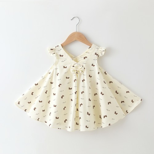BOW DESIGN BABY GIRL DRESS / BB-0262 - COLOR WHITE