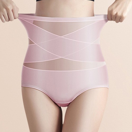 HIGH WAIST SILK SHAPING UNDERWEAR FOR WOMEN / WD-0375 - COLOR PINK SIZE XL