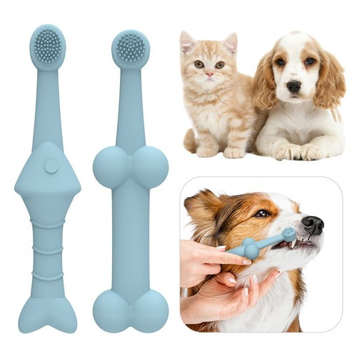 CATS AND DOGS ORAL CLEANING TOOTHBRUSH SET / PS-0030 - COLOR BLUE