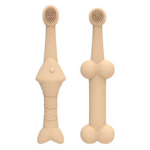 CATS AND DOGS ORAL CLEANING TOOTHBRUSH SET / PS-0031 - COLOR BEIGE