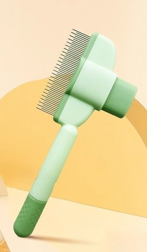 PET STEEL NEEDLE COMB / PS-0054 - COLOR GREEN