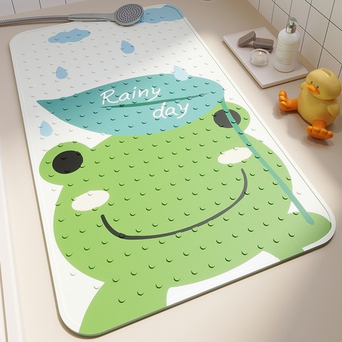 NON-SLIP SHOWER BATH MAT / BR-0055 - SIZE 40X70CM COLOR GREEN FROG