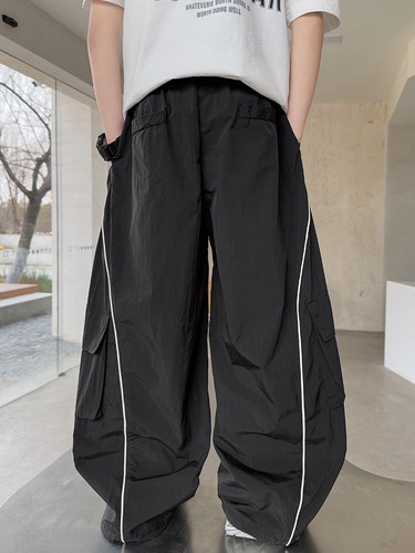BOY'S WIDE LEG PANTS / BY-0049 - COLOR BLACK