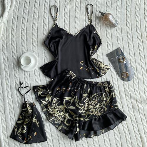 TWO-PIECE SET PAJAMA / WD-0393 - Color : Black Cherry Size : M, XXL, XXXL
