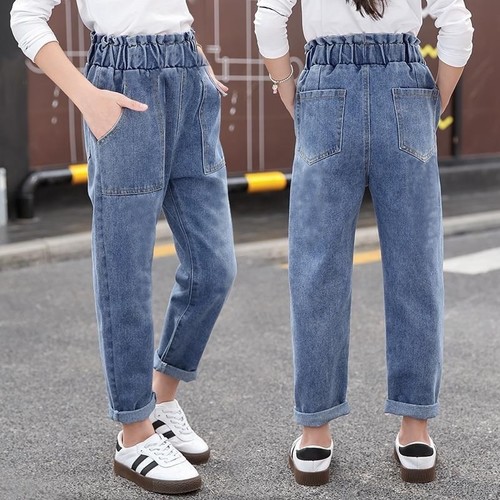 GIRL'S DENIM TROUSER / GL-0021 - COLOR DARK BLUE