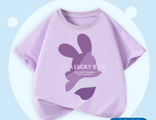 GIRL'S COTTON T-SHIRT / GL-0024 - COLOR PURPLE