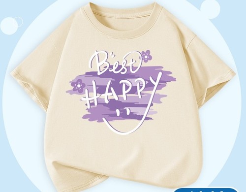 GIRL'S COTTON T-SHIRT / GL-0027 - COLOR CREAM