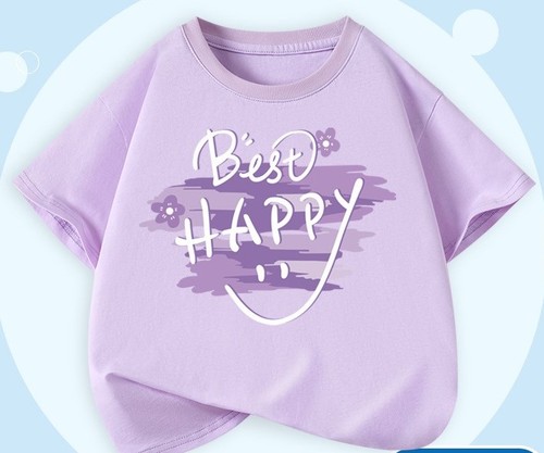 GIRL'S COTTON T-SHIRT / GL-0029 - COLOR PURPLE