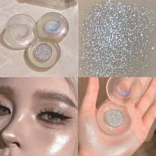 GIRL'S EYE SHADOW AND BLUSH ON / MU-0115 - COLOR SILVER BRIGHTENING EYESHADOW