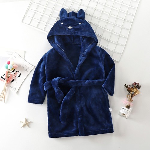 CHILDREN'S BATHROBE / BB-0317 - COLOR NAVY BLUE