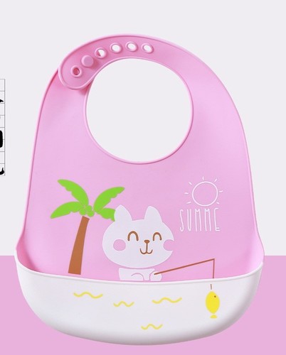 WATERPROOF SILICONE BABY BIB / BB-0319 - COLOR PURPLE