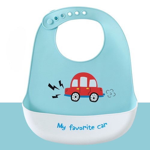 WATERPROOF SILICONE BABY BIB / BB-0324 - COLOR BLUE